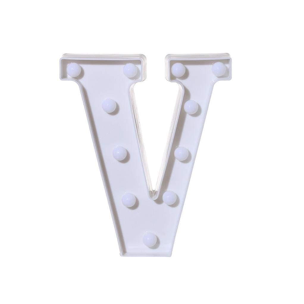 Balloonistics LED Marquee Letter 'V' Light | 9-Inch Warm White Glow | Cordless Battery-Operated Standing Alphabet Sign for Birthdays, Valentine's Day, Weddings & Personalised Home Décor thumbnail 2