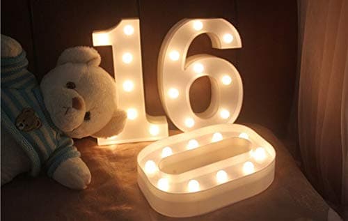 Balloonistics Warm White LED Marquee Number 1 Light - 9-Inch Cordless Battery-Operated Night Light - Standing Sign for First Birthday, Anniversary, Wedding & Home Decor (Number 1) thumbnail 8
