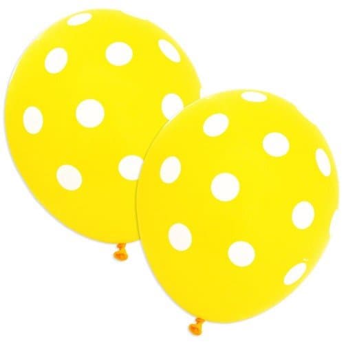Balloonistics 30-Pack Yellow Polka Dot Latex Balloons – 12-Inch Spotted Balloons for Birthday, Tropical Theme, Sunshine Party & Cheerful Decoration thumbnail 2