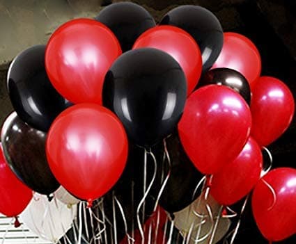Balloonistics 50-Pack Metallic HD Black & Red Latex Balloons – Shiny Combo Balloons for Milestone Birthday, Halloween, Masquerade & Bold Party Decoration thumbnail 1