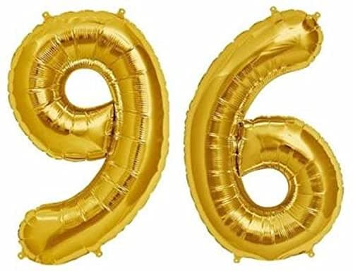 Balloonistics Gold Foil Number 96 Balloon – 16 Inch Golden Foil Number for Custom Age, Year & Phrase Party Decoration (Number 96) thumbnail 1