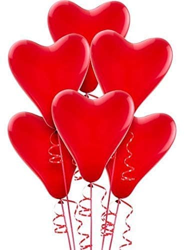 Balloonistics Foil Heart Shape Balloons (Pack of 50) with Pump,red thumbnail 2