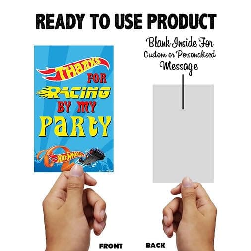 Balloonistics Hot Racing Wheels Theme Thank You Cards Return Gift Notes for Birthday Parties Premium Cardstock for Kids Party & Supplies (Thank you Cards - Pack of 20) thumbnail 4