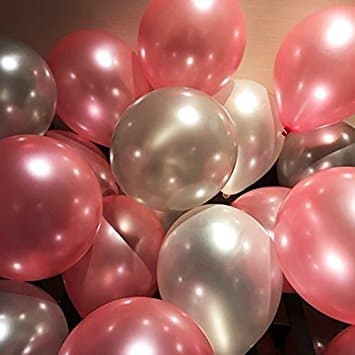 Balloonistics 52-Pack Pink & Silver HD Metallic Latex Balloons – Shiny Metallic Balloons for Birthday, Baby Shower & Party Decorations (Pink & Silver, Pack of 52) thumbnail 1