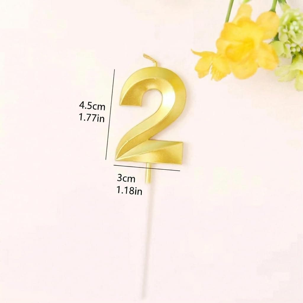 Balloonistics Gold Metallic Number Candles Full Set 0-9 - 10-Piece 3D Golden Cake Toppers for Birthdays, Anniversaries, Milestone Celebrations, Party Decorations, Photo Booth Props thumbnail 7