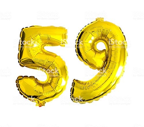 Balloonistics Gold Number 59 Foil Balloon – Large Metallic Gold Number Fifty Nine Balloon for 59th Birthday, Last Year of Fifties & Party Decorations (Gold, Number 59) thumbnail 1