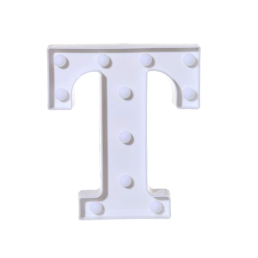 Balloonistics Warm White LED Marquee Letter T Light – 9 Inch Cordless Battery-Operated Standing Alphabet Sign for Birthday, Wedding & Personalised Home Decor thumbnail 2
