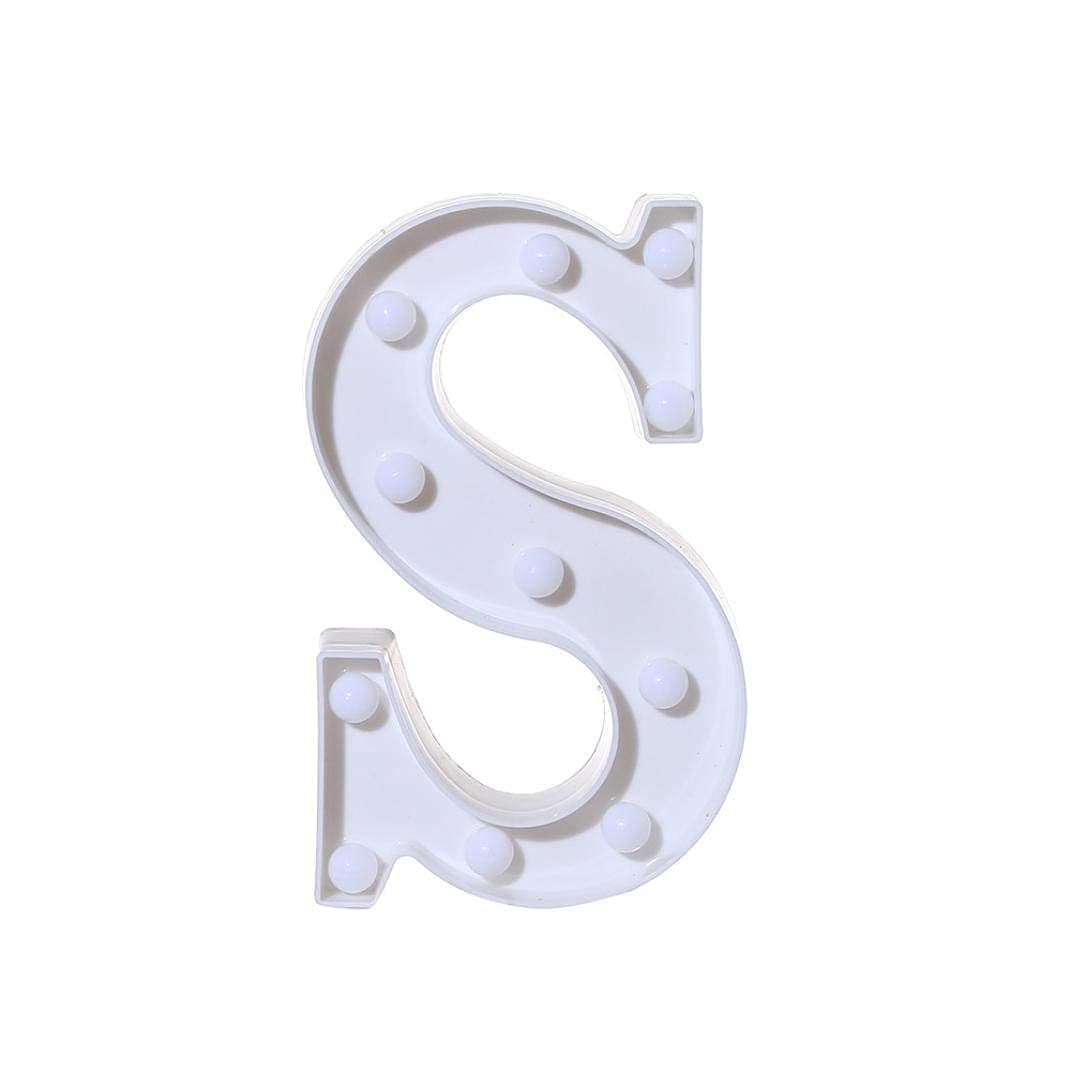 Balloonistics LED Marquee Letter 'S' Light | 9-Inch Warm White Glow | Cordless Battery-Operated Standing Alphabet Sign for Birthdays, Weddings, Nurseries & Personalised Home Décor thumbnail 2