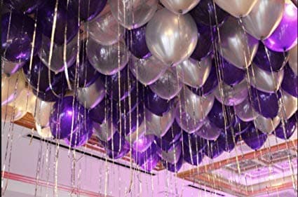 Balloonistics 50-Pack Metallic HD Purple & Silver Latex Balloons – Shiny Combo Balloons for Birthday, Halloween, Royal Theme & Elegant Party Decoration thumbnail 1