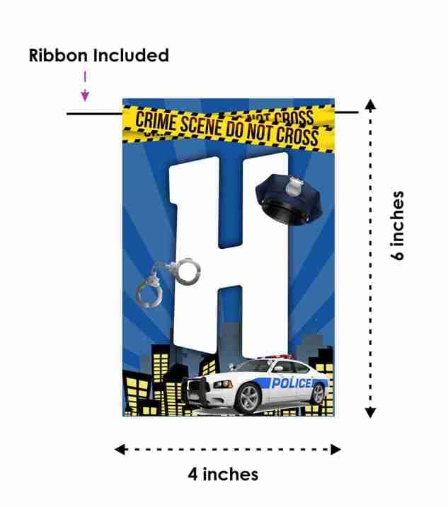Balloonistics Police Happy Birthday Banner - Premium Cardstock Law Enforcement Party Bunting - Police Officer Theme Birthday Backdrop, Cop Car & Badge Indoor/Outdoor Hanging Sign with Ribbons (Happy Birthday Banner) thumbnail 6