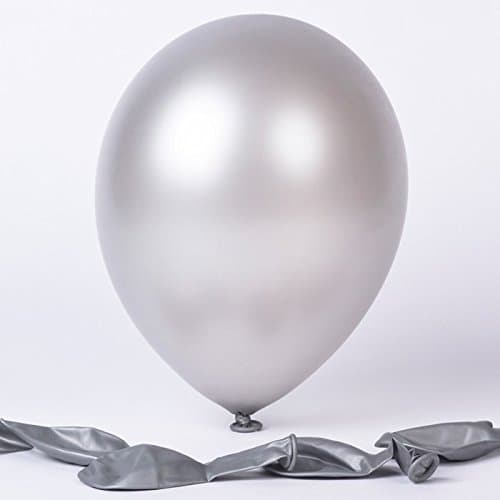 Balloonistics 50-Pack Metallic Silver Shiny Latex Balloons – HD Chrome Silver Balloons for Birthday, Wedding, Anniversary & Elegant Party Decoration thumbnail 3