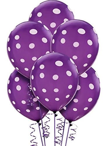 Balloonistics 30-Pack Purple Polka Dot Latex Balloons – 12-Inch Spotted Balloons for Birthday, Halloween, Royale Theme & Elegant Party Decoration thumbnail 1