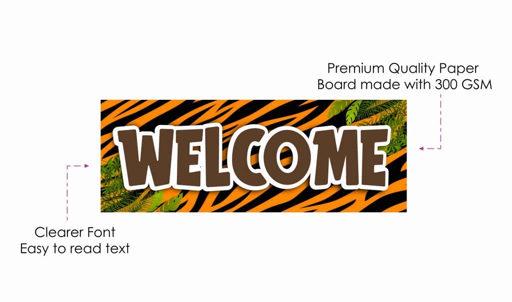 Balloonistics African Safari Welcome Board 2.3 Ft Hanging Jungle Theme Birthday Sign Outdoor & Indoor Cardstock Welcome Poster (Welcome Outdoor Board) thumbnail 6