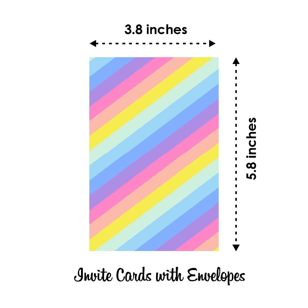 Balloonistics Pastel Colors Birthday Invitation Cards - Pack of 10 - Double-Sided Premium Cardstock Invites for Kids & Adults - Aesthetic Macaron Theme Party Supplies for Girls & Boys (Invite Cards - Pack of 10) thumbnail 6