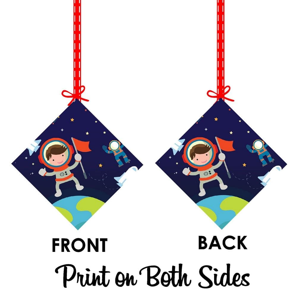 Balloonistics Space Theme Hanging Decorations Double-Sided Cardstock Cutouts with Ribbon Party Supplies for Kids Birthdays (Hangings - Pack of 12) thumbnail 8