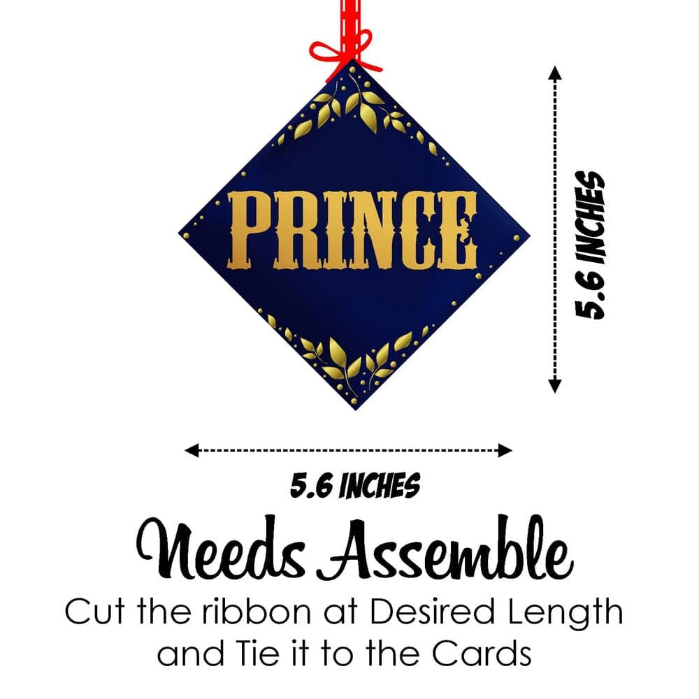 Balloonistics Prince Theme Birthday Party Hangings Double-Sided Cardstock Ceiling Decorations with Ribbons Party Supplies for Boys, Kids Birthday Backdrop (Hangings - Pack of 12) thumbnail 7
