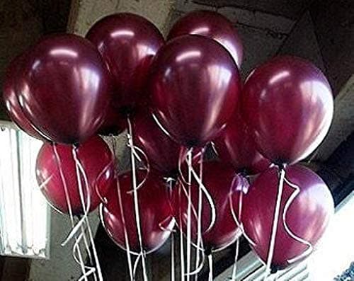 Balloonistics 50-Pack Metallic Maroon Shiny Latex Balloons – HD Deep Red Balloons for Wedding, Anniversary, Elegant Birthday & Festive Party Decoration thumbnail 3