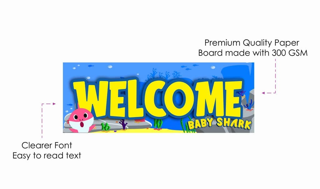 Balloonistics Little Shark Theme Welcome Board 2.3 Feet Large Cardstock Entrance Sign for Kids Birthday Party Indoor and Outdoor Decor (Welcome Outdoor Board) thumbnail 6