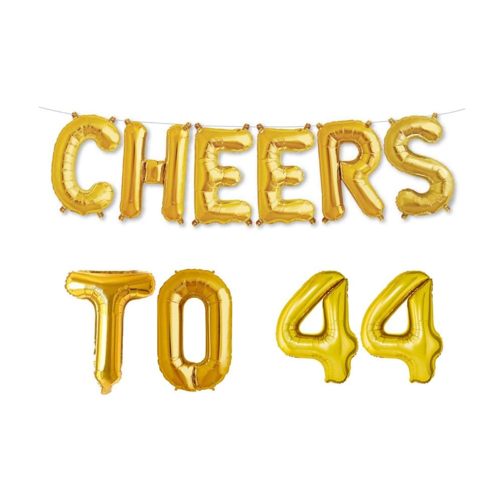 Balloonistics Cheers to Forty Four Foil Balloon Combo – “Cheers to 44” & Number 44 Foil Balloon Set for 44th Birthday & Anniversary Party Decorations thumbnail 1