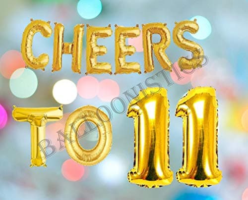Balloonistics Cheers to Eleven Foil Balloon Combo – “Cheers to 11” & Number 11 Foil Balloon Set for 11th Birthday & Eleventh Anniversary Party Decorations thumbnail 3