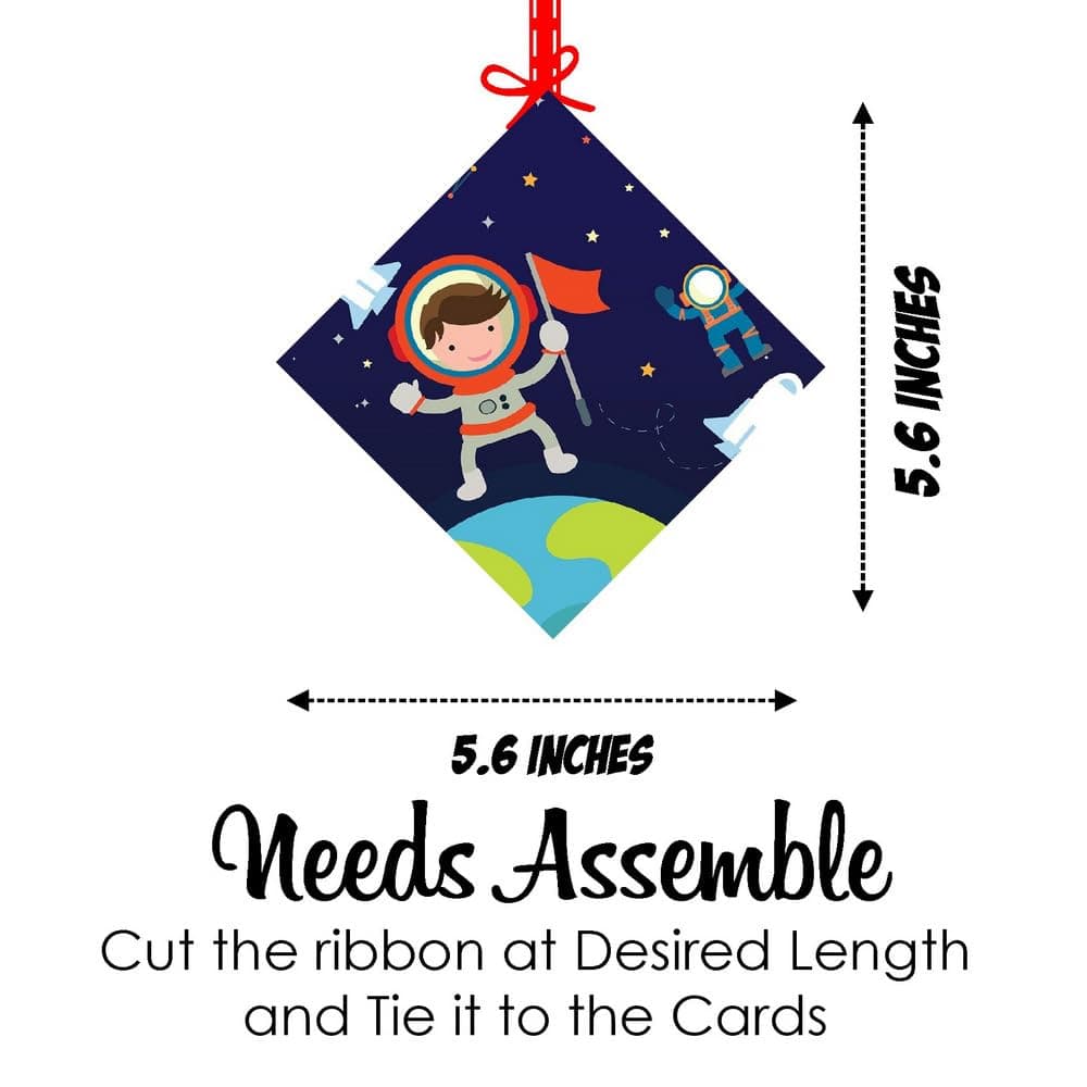 Balloonistics Space Theme Hanging Decorations Double-Sided Cardstock Cutouts with Ribbon Party Supplies for Kids Birthdays (Hangings - Pack of 12) thumbnail 7