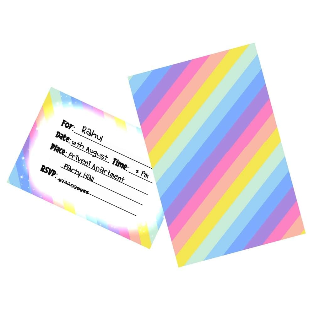 Balloonistics Pastel Colors Birthday Invitation Cards - Pack of 10 - Double-Sided Premium Cardstock Invites for Kids & Adults - Aesthetic Macaron Theme Party Supplies for Girls & Boys (Invite Cards - Pack of 10) thumbnail 1