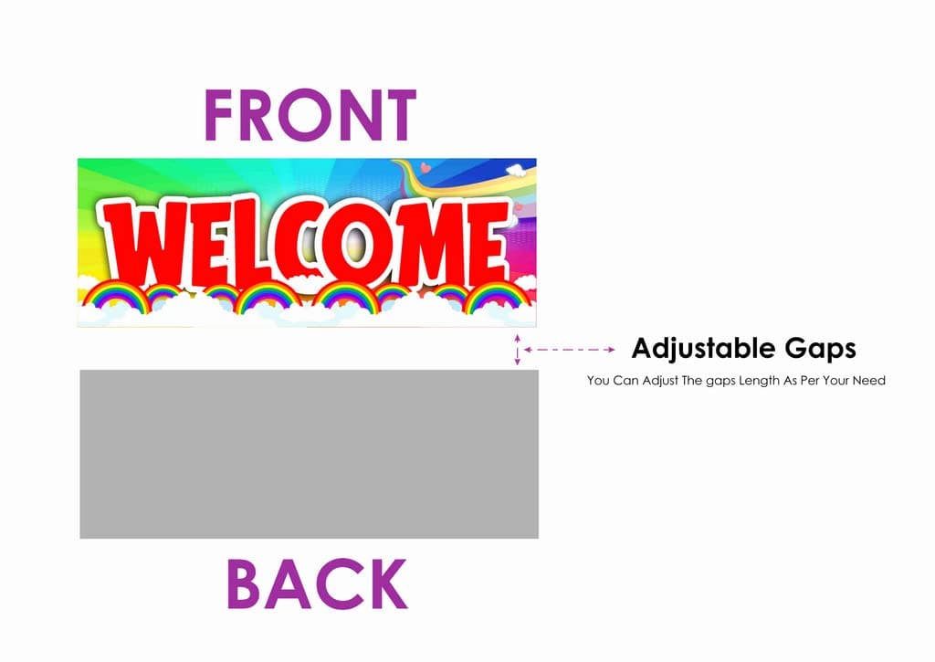 Balloonistics Rainbow Theme Happy Birthday Welcome Board - Vibrant Cardstock Door Sign for Indoor & Outdoor Party Decor - 2.3 Feet Large Birthday Backdrop, Includes Hanging Ribbons (Welcome Outdoor Board) thumbnail 5