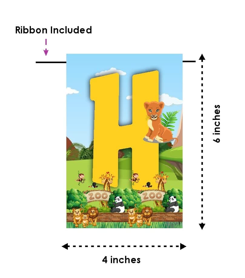 Balloonistics Zoo Theme Happy Birthday Banner - Large Cardstock "Wild One" Bunting with Lion, Giraffe & Monkey Designs - Jungle Safari & Animal Kingdom Party Decorations (Happy Birthday Banner) thumbnail 6