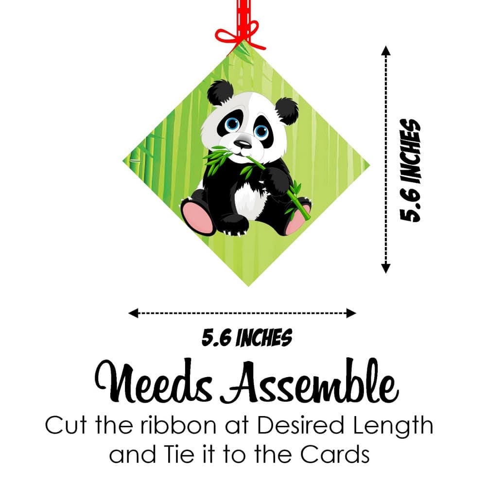 Panda Theme Happy Birthday Hanging Decorations - Pack of 12 - Double-Sided Cardstock Party Hangings - Cute Panda Bear & Bamboo Jungle Ceiling Decor for Boys & Girls (Hangings - Pack of 12) thumbnail 7