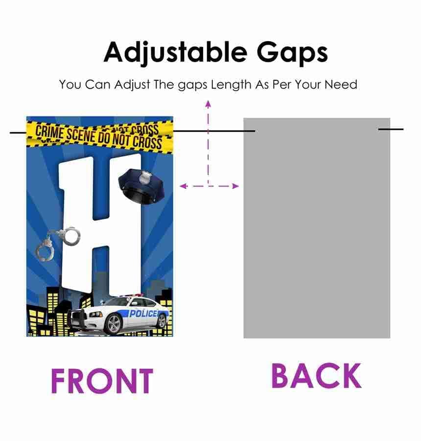 Balloonistics Police Happy Birthday Banner - Premium Cardstock Law Enforcement Party Bunting - Police Officer Theme Birthday Backdrop, Cop Car & Badge Indoor/Outdoor Hanging Sign with Ribbons (Happy Birthday Banner) thumbnail 5