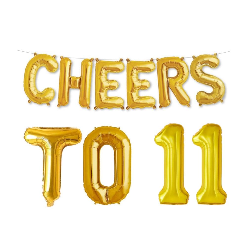 Balloonistics Cheers to Eleven Foil Balloon Combo – “Cheers to 11” & Number 11 Foil Balloon Set for 11th Birthday & Eleventh Anniversary Party Decorations thumbnail 1