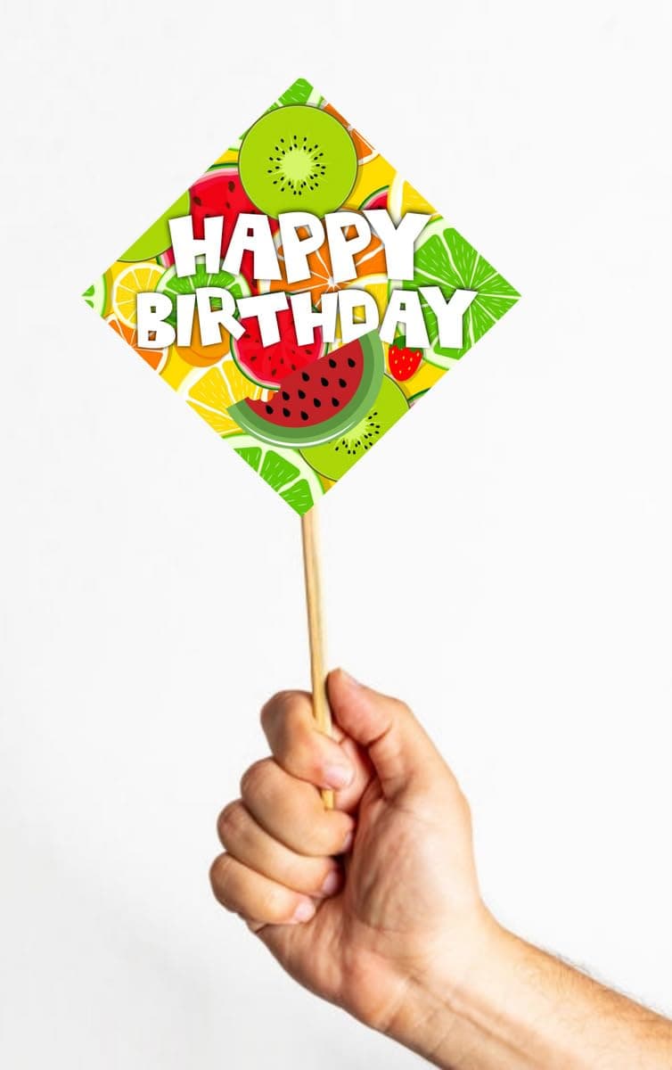 Balloonistics Fruit Theme Photo Booth Props Sweet "Tutti Frutti" Birthday Party Selfie Props Cardstock "One-in-a-Melon" Decorations Summer Bashes thumbnail 6