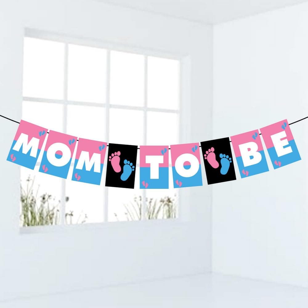 Balloonistics Mom to Be Baby Shower Banner – Premium Cardstock Bunting for Baby Shower, Maternity & Pregnancy Announcement Party Decoration thumbnail 1