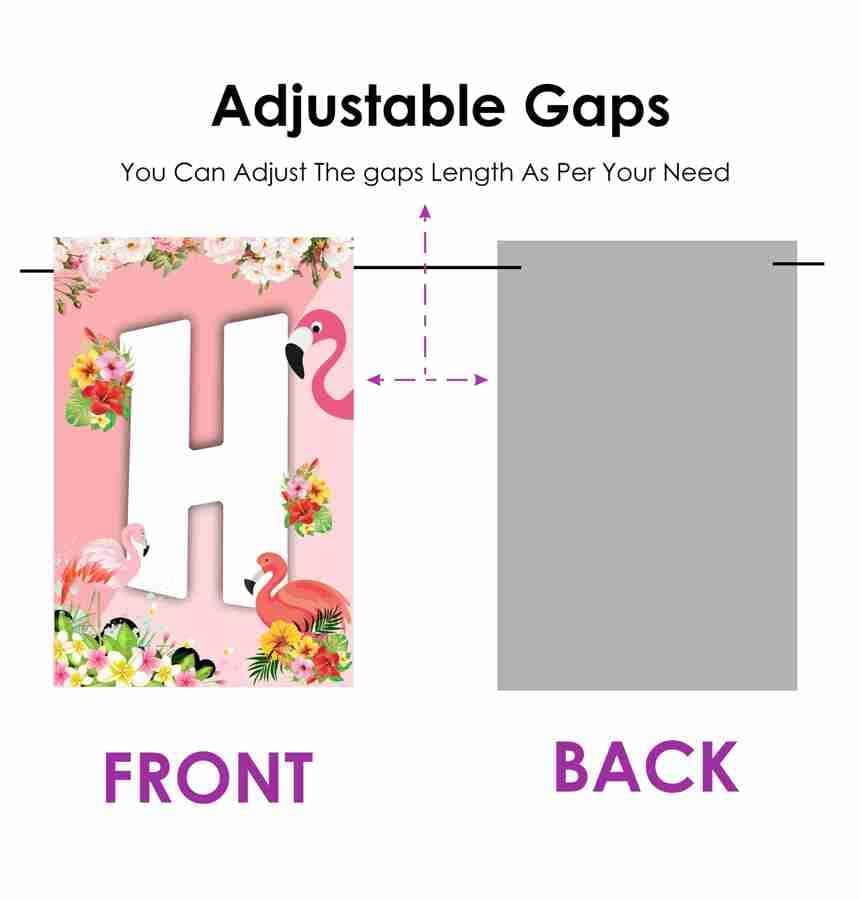 Balloonistics Flamingo Theme Happy Birthday Banner - "Let’s Flamingle" Tropical Bunting - Premium Cardstock Pink Flamingo & Palm Leaf Decoration with Ribbons, Summer Luau & Pool Party Backdrop (Happy Birthday Banner) thumbnail 4
