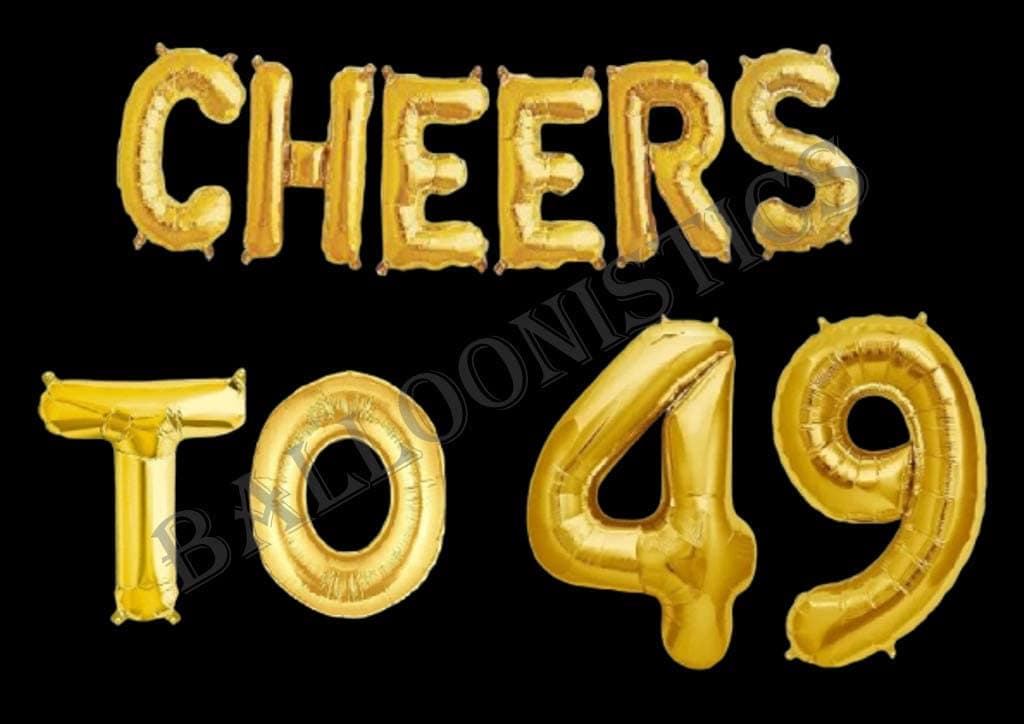 Balloonistics Cheers to Forty Nine Foil Balloon Combo – “Cheers to 49” & Number 49 Foil Balloon Set for 49th Birthday & Last Year of Forties Party Decorations thumbnail 2