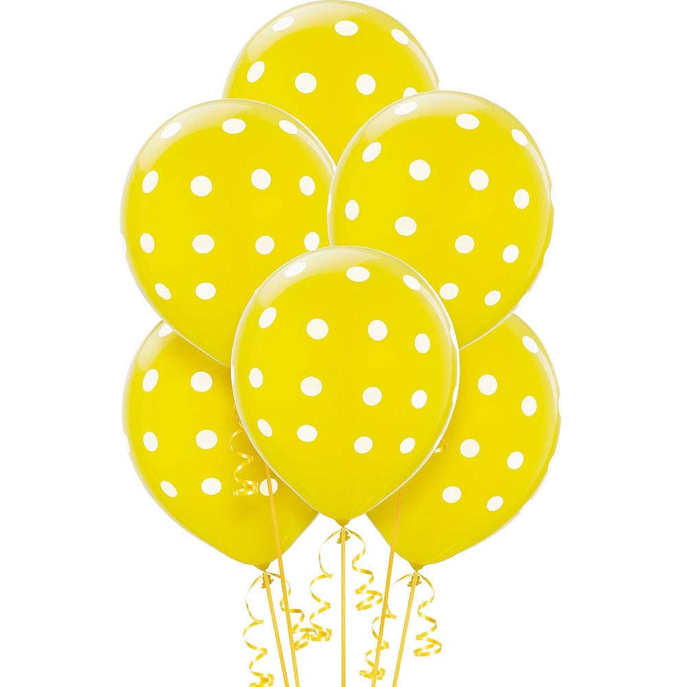 Balloonistics 30-Pack Yellow Polka Dot Latex Balloons – 12-Inch Spotted Balloons for Birthday, Tropical Theme, Sunshine Party & Cheerful Decoration thumbnail 1