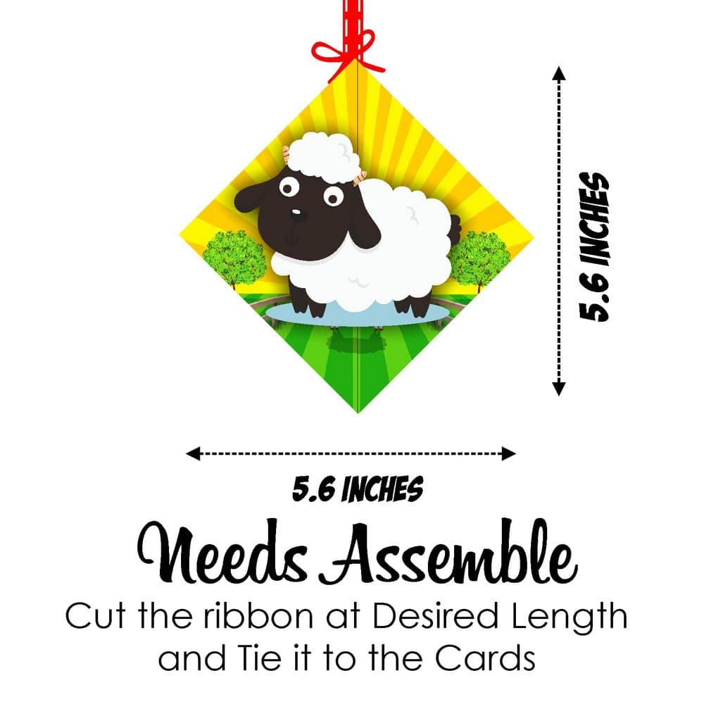 Balloonistics Farm Theme Hanging Decorations - Pack of 12 Barnyard Birthday Hangings - Premium Cardstock Double-Sided Cow, Pig, & Tractor Cutouts with Strings, Rustic Country Party & Outdoor Bash Decor (Hangings - Pack of 12) thumbnail 7