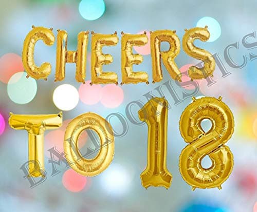 Balloonistics Cheers to Eighteen Foil Balloon Combo – “Cheers to 18” & Number 18 Foil Balloon Set for 18th Birthday & Coming of Age Party Decorations thumbnail 3