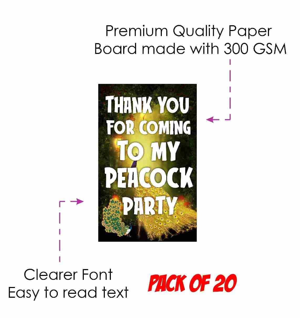 Peacock Theme Thank You Cards (Pack of 20) - Majestic Teal & Gold Folded Note Cards with Envelopes - Royal Indian Bird & Plumage Stationary, Elegant Gratitude Cards for Birthdays. (Thank you Cards - Pack of 20) thumbnail 3