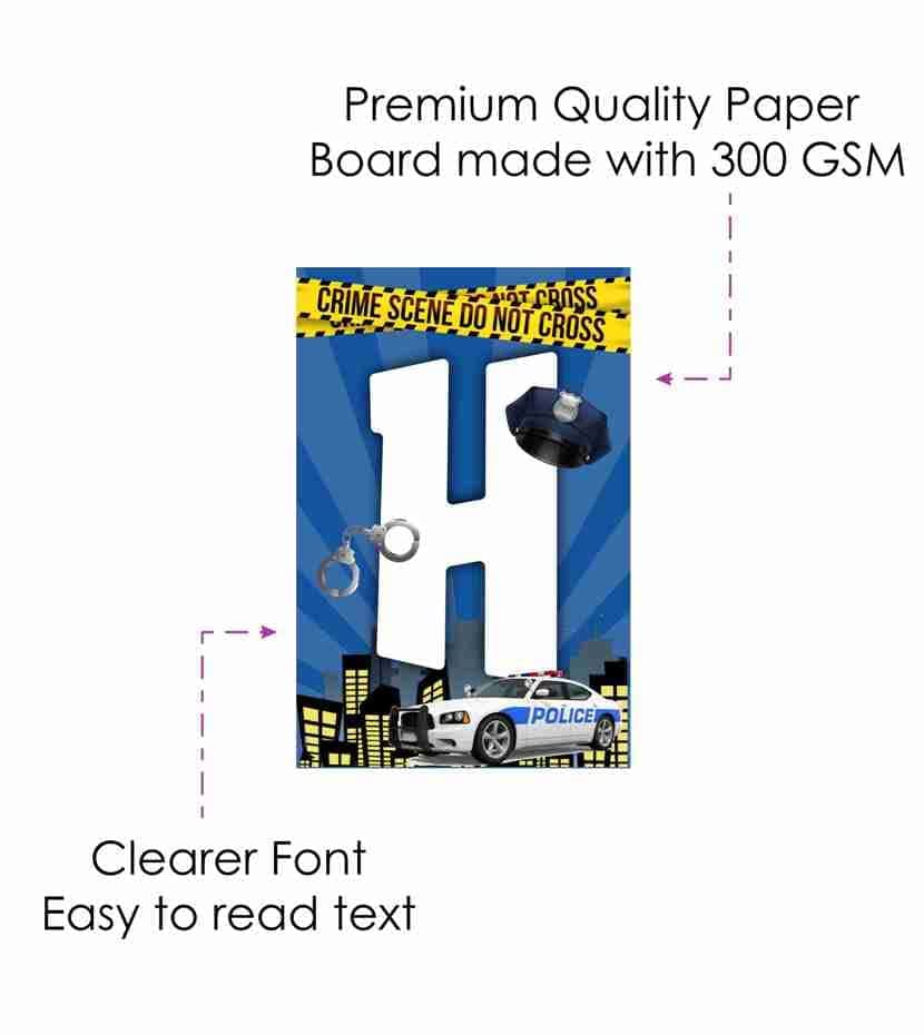 Balloonistics Police Happy Birthday Banner - Premium Cardstock Law Enforcement Party Bunting - Police Officer Theme Birthday Backdrop, Cop Car & Badge Indoor/Outdoor Hanging Sign with Ribbons (Happy Birthday Banner) thumbnail 4