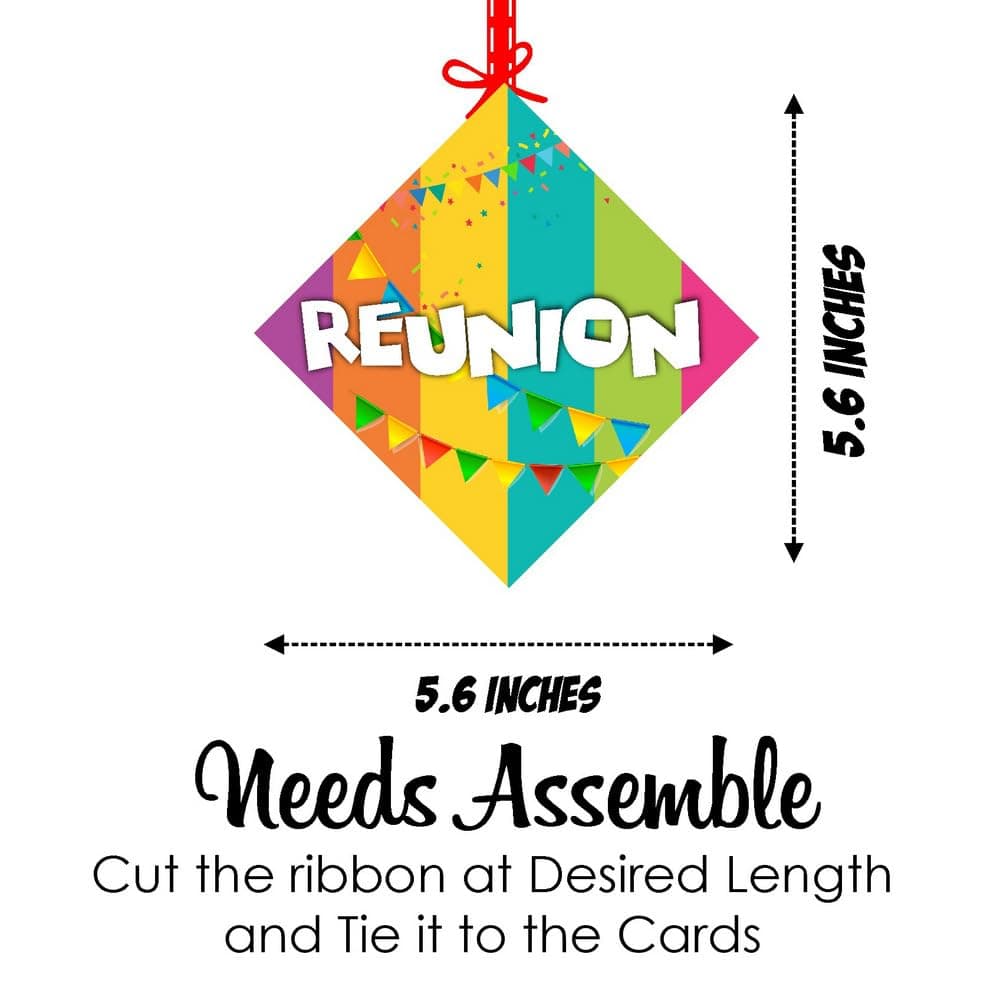 Balloonistics Reunion Theme Hanging Decorations - Pack of 12 Double-Sided Cardstock Swirls - Family Reunion, School Class & Friends Get-Together Party Supplies - Includes Ribbons, "Memories & Milestones" Backdrop (Hangings - Pack of 12) thumbnail 7