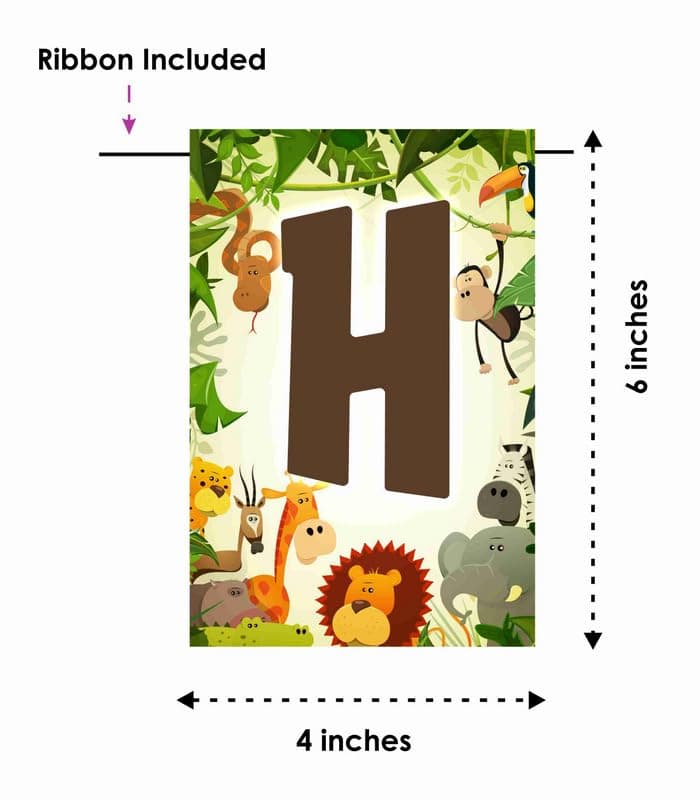 Balloonistics Jungle Animals Happy Birthday Banner Cardstock Birthday Decorations for Boys & Girls, Zoo Theme Party Backdrop (Happy Birthday Banner) thumbnail 6