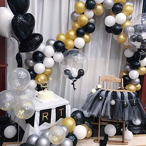 Balloonistics 50-Pack Metallic HD Black & Gold Latex Balloons – Shiny Combo Balloons for Milestone Birthday, Elegant Party & Sophisticated Celebration Decoration thumbnail 3