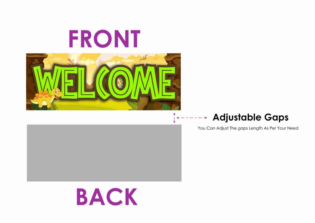 Balloonistics Dinosaur Theme Welcome Board 2.3 Feet Large Premium Cardstock Dino Theme Party Entrance Sign for Outdoor & Indoor Decor Welcome Banner with Ribbon (Welcome Outdoor Board) thumbnail 5