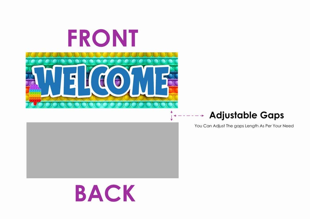 Balloonistics Pop It Theme Happy Birthday Welcome Board - Vibrant Cardstock Door Sign for Indoor & Outdoor Party Decor - 2.3 Feet Large Fidget Toy Theme Backdrop, Includes Hanging Ribbons (Welcome Outdoor Board) thumbnail 5
