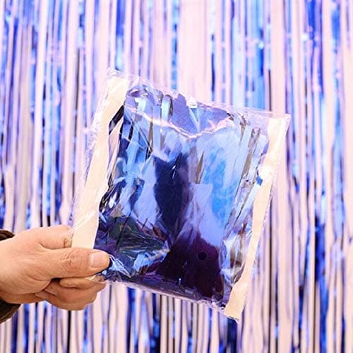 Balloonistics Multicolour Metallic Fringe Foil Curtain – 3 × 6 Feet Shimmer Tinsel Backdrop for Birthday, Wedding & Festive Party Decoration (Multicolour) thumbnail 5