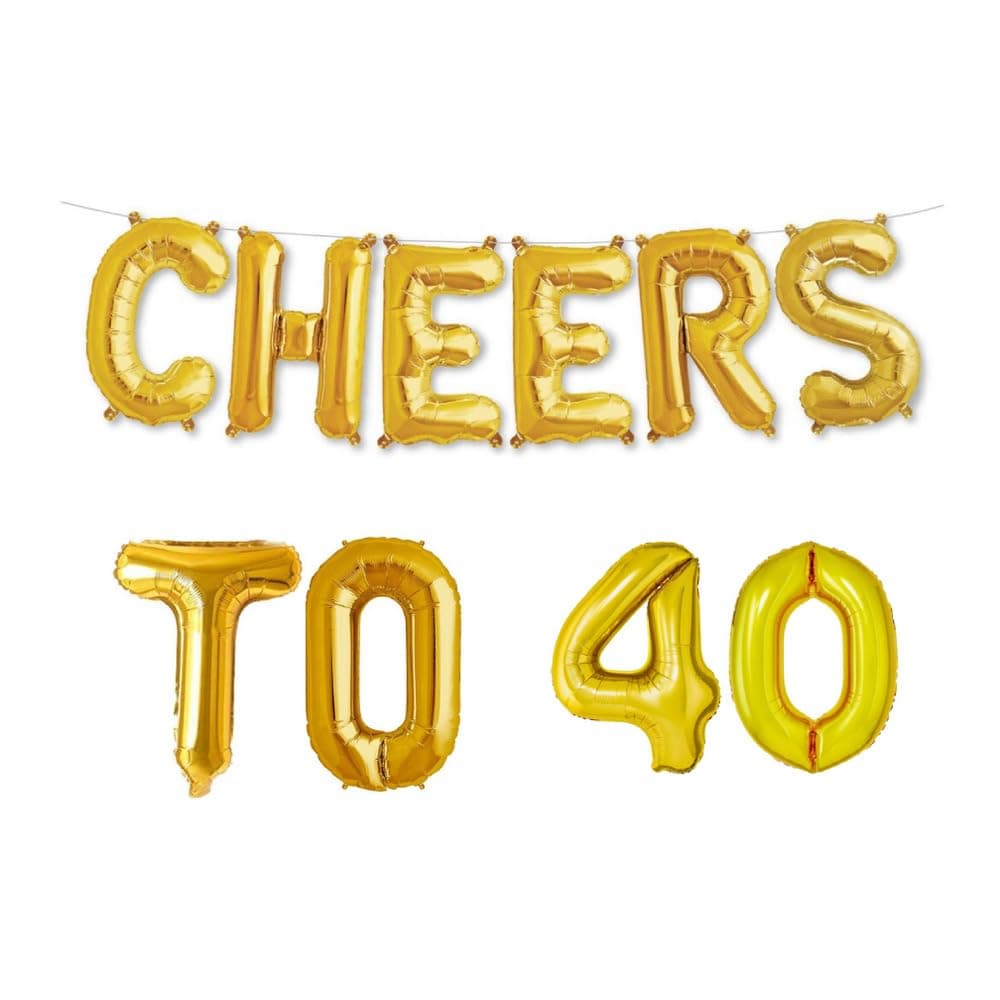 Balloonistics Cheers to Forty Foil Balloon Combo – “Cheers to 40” & Number 40 Foil Balloon Set for 40th Birthday & Fourth Decade Milestone Party Decorations thumbnail 1
