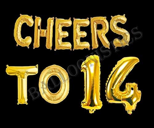 Balloonistics Cheers to Fourteen Foil Balloon Combo – “Cheers to 14” & Number 14 Foil Balloon Set for 14th Birthday & Teen Milestone Party Decorations thumbnail 2