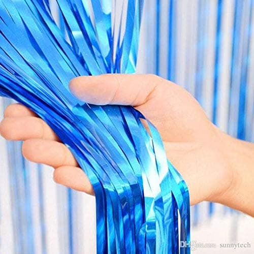 Balloonistics Multicolour Metallic Fringe Foil Curtain – 3 × 6 Feet Shimmer Tinsel Backdrop for Birthday, Wedding & Festive Party Decoration (Multicolour) thumbnail 3