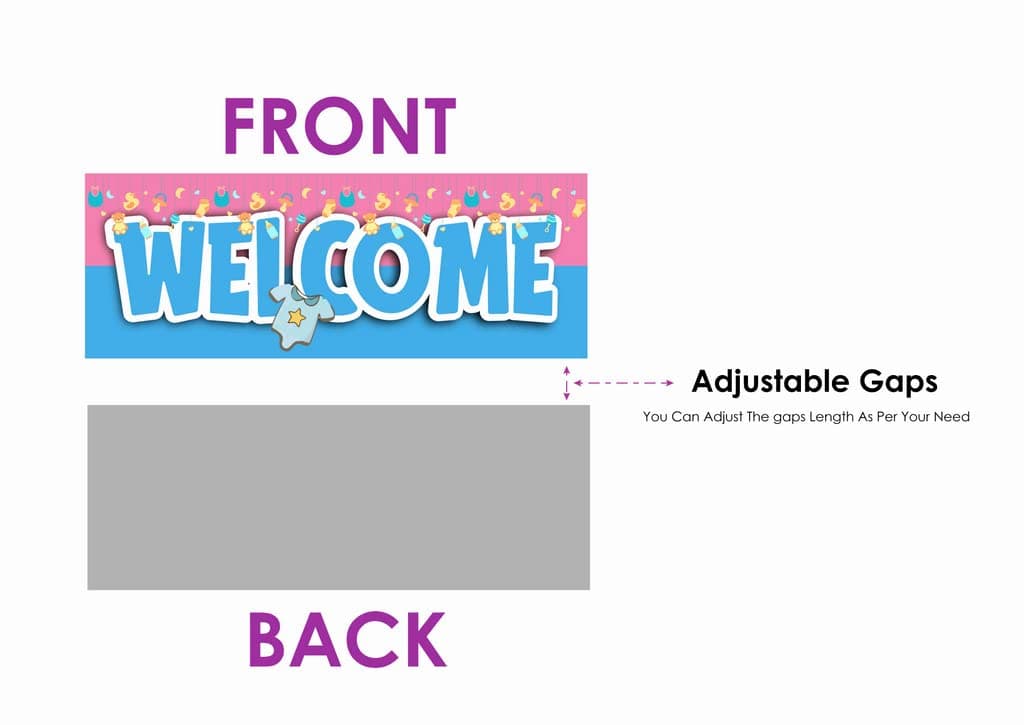 Balloonistics Baby Shower Welcome Board - Large 2.3 Feet Cardstock Entrance Sign for Indoor & Outdoor Use - for Boys & Girls, Soft Pastel Theme Party Decorations - Includes Hanging Ribbons - Elegant Baby Celebration Decor. (Welcome Outdoor Board) thumbnail 5